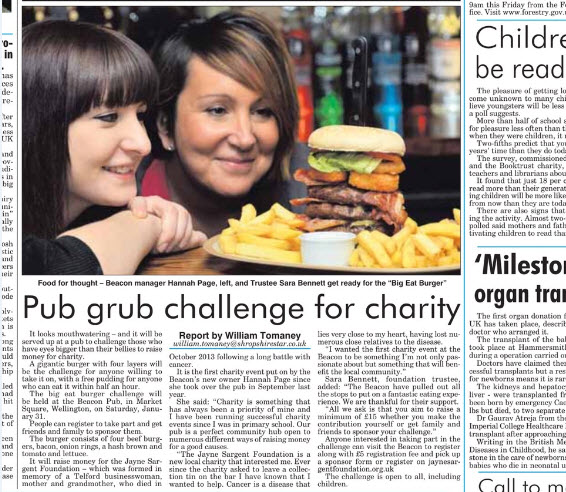 Burger Challenge in Shropshire Star, January 2015