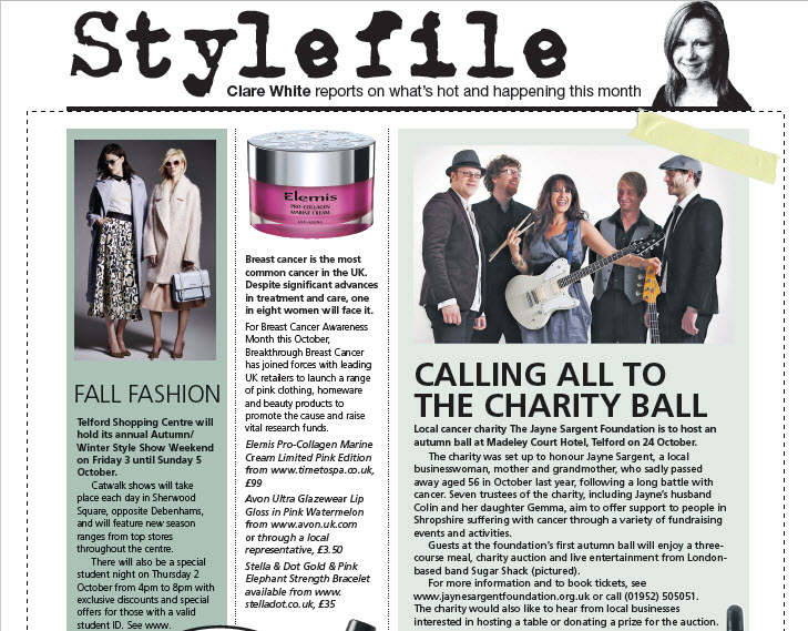 Charity Ball in Local Magazine, October 2014